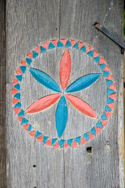 Carved wooden sign — Stock Photo, Image