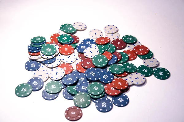 Chips de jogos de poker — Fotografia de Stock