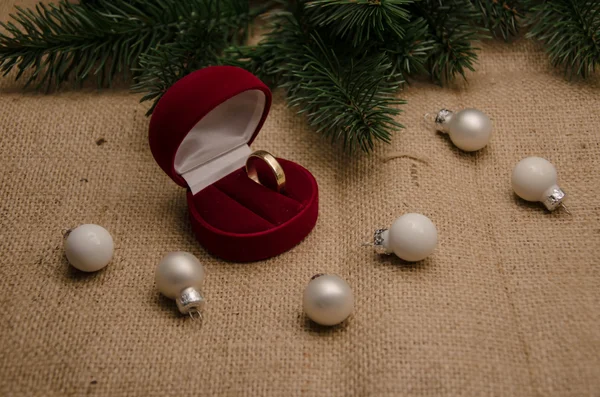 Presente anel de Natal — Fotografia de Stock