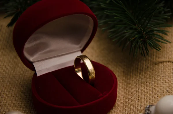 Ring kerstcadeau — Stockfoto