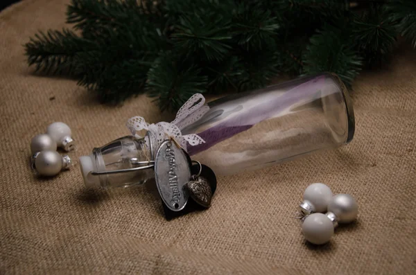 Christmas flaska burken — Stockfoto