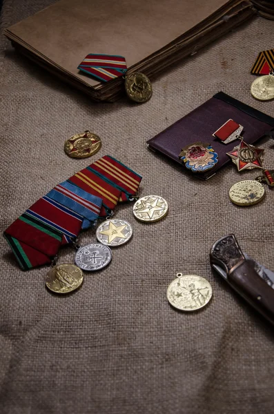 Medaille alte Hintergründe Stockbild