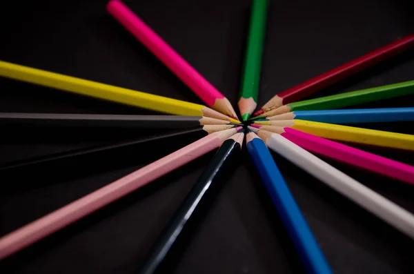 铅笔案例颜色 — 图库照片