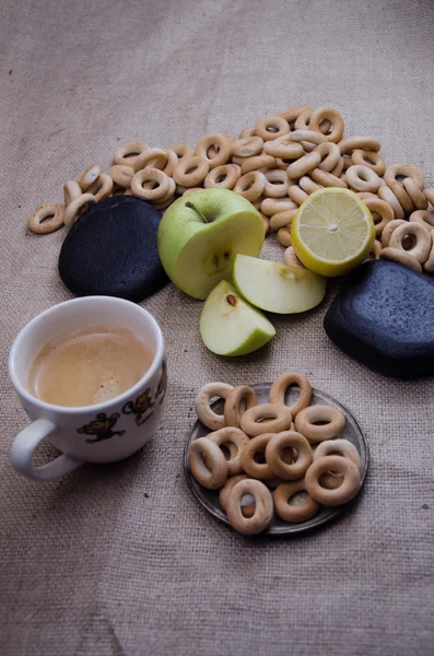 Imagen manzana y café — Foto de Stock