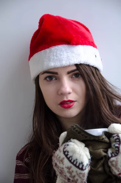 Sexy baby girl weihnachtstag — Stockfoto