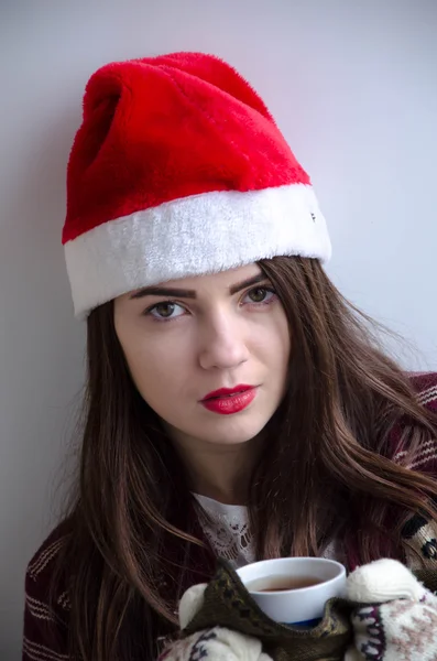 Sexy baby girl weihnachtstag — Stockfoto