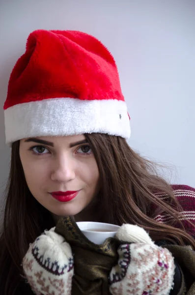 Sexy baby girl weihnachtstag — Stockfoto