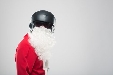 Mutlu Noel Baba büyük bir torbayla portresi