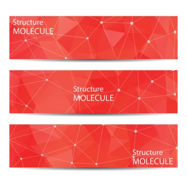 Soyut geometrik molekül ve iletişim afiş. Bilim ve teknoloji tasarım, Dna yapısı, kimya, tıbbi geçmişi, iş, Web sitesi şablonları. Vektör çizim