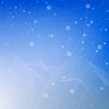 Yapı molekülü ve iletişim DNA, atom, nöronlar. Tasarımın için bilim konsepti. Noktalarla birleştirilmiş çizgiler. Tıp, teknoloji, kimya, bilim geçmişi. Vektör illüstrasyonu