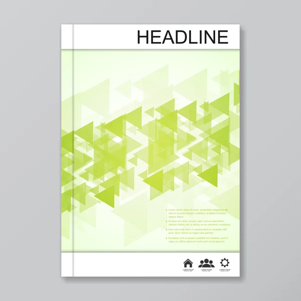 Modern vector templates for brochure, flyer, cover magazine or report in A4 size. Abstract geometric background with triangles. Vector illustration — Wektor stockowy