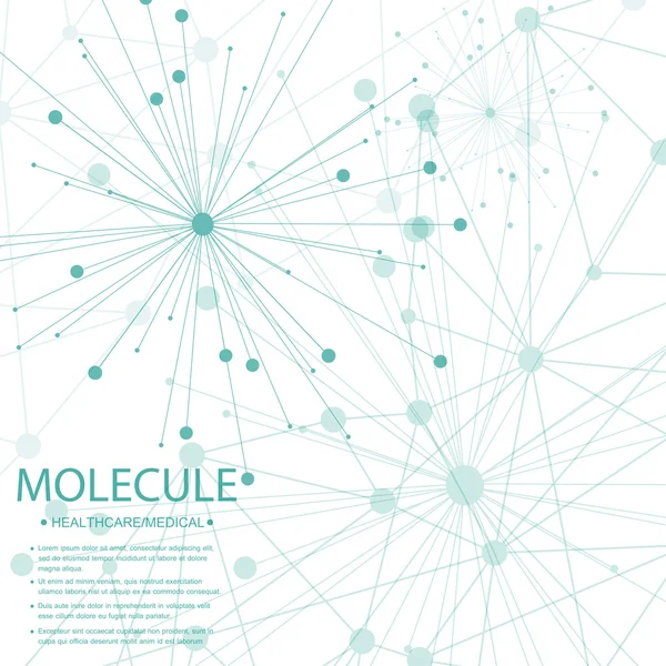 Estrutura molécula e comunicação Dna, átomo, neurônios. Conceito de ciência para o seu design. Linhas conectadas com pontos. Médico, tecnologia, química, formação científica. Ilustração vetorial — Vetor de Stock