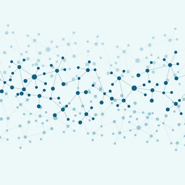 Yapı molekülü ve iletişim DNA, atom, nöronlar. Tasarımın için bilim konsepti. Noktalarla birleştirilmiş çizgiler. Tıp, teknoloji, kimya, bilim geçmişi. Vektör illüstrasyonu