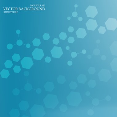 Yapı molekülü ve iletişim DNA, atom, nöronlar. Tasarımın için bilim konsepti. Noktalarla birleştirilmiş çizgiler. Tıp, teknoloji, kimya, bilim geçmişi. Vektör illüstrasyonu