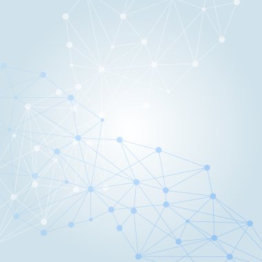 Yapı molekülü ve iletişim DNA, atom, nöronlar. Tasarımın için bilim konsepti. Noktalarla birleştirilmiş çizgiler. Tıp, teknoloji, kimya, bilim geçmişi. Vektör illüstrasyonu