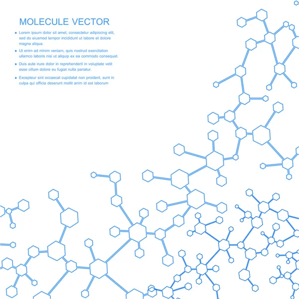 Yapı molekülü ve iletişim DNA, atom, nöronlar. Tasarımın için bilim konsepti. Noktalarla birleştirilmiş çizgiler. Tıp, teknoloji, kimya, bilim geçmişi. Vektör illüstrasyonu