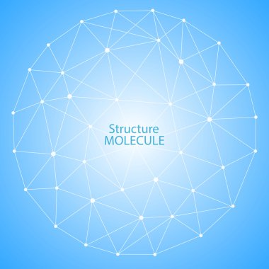 Yapı molekülü ve iletişim DNA, atom, nöronlar. Tasarımın için bilim konsepti. Noktalarla birleştirilmiş çizgiler. Tıp, teknoloji, kimya, bilim geçmişi. Vektör illüstrasyonu