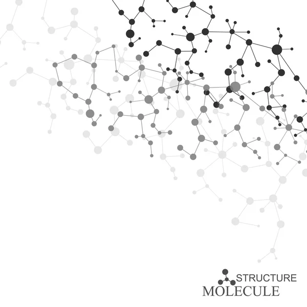 Молекула и связь с соединенными точками и линиями. Научная концепция для иллюстрации "Вектор" — стоковый вектор