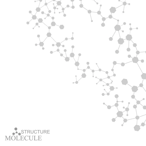 Molécula e comunicação com pontos e linhas conectados. Conceito de ciência para o seu design.Ilustração vetorial — Vetor de Stock