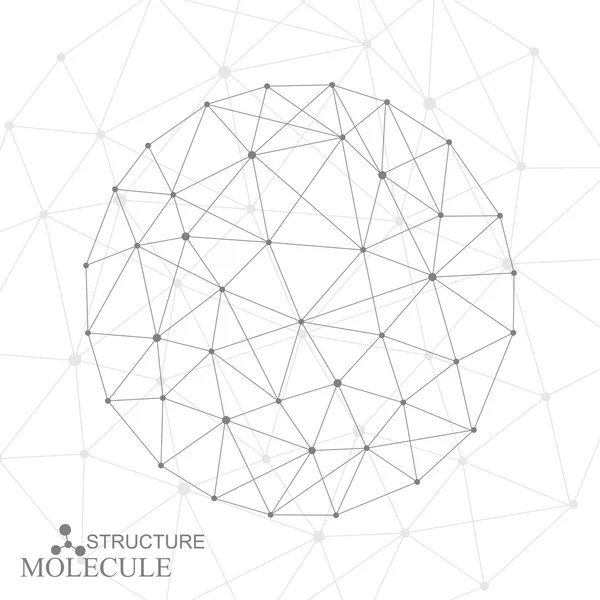 Estrutura da molécula e comunicação no fundo cinzento. Ilustração vetorial — Vetor de Stock