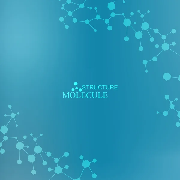 Estructura molecular y comunicación sobre el fondo azul. Ilustración vectorial — Vector de stock