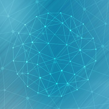 Yapı molekülü ve iletişim DNA, atom, nöronlar. Tasarımın için bilim konsepti. Noktalarla birleştirilmiş çizgiler. Tıp, teknoloji, kimya, bilim geçmişi. Vektör illüstrasyonu.