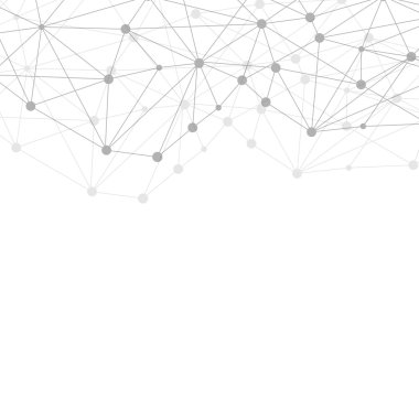 Yapı molekülü ve iletişim DNA, atom, nöronlar. Tasarımın için bilim konsepti. Noktalarla birleştirilmiş çizgiler. Tıp, teknoloji, kimya, bilim geçmişi. Vektör illüstrasyonu.