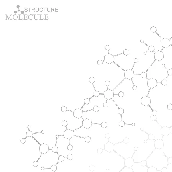 Estrutura molécula e comunicação Dna, átomo, neurônios. Conceito de ciência para o seu design. Linhas conectadas com pontos. Médico, tecnologia, química, formação científica. Ilustração vetorial. — Vetor de Stock