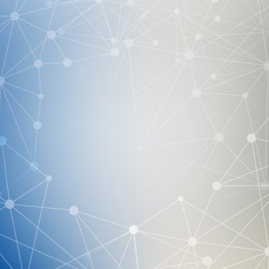 Yapı molekülü ve iletişim DNA, atom, nöronlar. Tasarımın için bilim konsepti. Noktalarla birleştirilmiş çizgiler. Tıp, teknoloji, kimya, bilim geçmişi. Vektör illüstrasyonu.