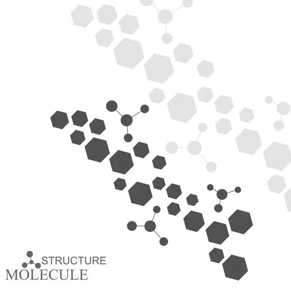 Struktura molekuła i komunikacja Dna, atom, neurony. Koncepcja naukowa dla twojego projektu. Połączone linie kropkami. Medycyna, technologia, chemia, wiedza naukowa. Ilustracja wektora. — Wektor stockowy