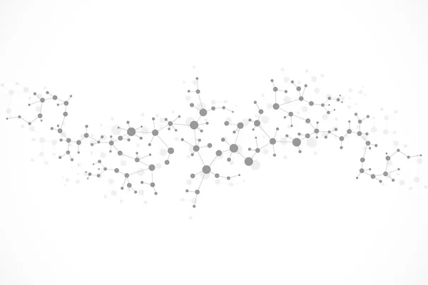 Struktura molekuła i komunikacja Dna, atom, neurony. Koncepcja naukowa dla twojego projektu. Połączone linie kropkami. Medycyna, technologia, chemia, wiedza naukowa. Ilustracja wektora. — Wektor stockowy