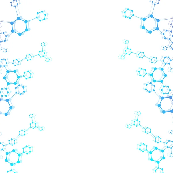 Struktur molekul dan komunikasi Dna, atom, neuron. Konsep sains untuk rancanganmu. Terhubung baris dengan titik. Medis, teknologi, kimia, latar belakang sains. Ilustrasi vektor. - Stok Vektor