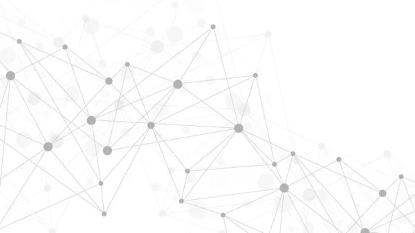 Fond abstrait géométrique avec ligne et points connectés. Structure molécule et communication. Visualisation Big Data. Médecine, technologie, science. Illustration vectorielle. — Image vectorielle