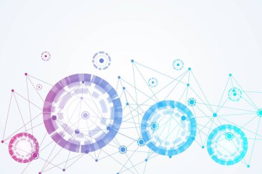 Büyük Veri Görselleştirme Arkaplanı. Modern fütüristik sanal arkaplan. Bilim ağı şablonu, noktaları ve çizgileri birleştiriyor. Genel ağ bağlantısı .