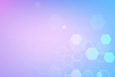 Bilim ağı şablonu, noktaları ve çizgileri birleştiriyor. Teknoloji altıgenlerin yapısı veya moleküler bağlantı elementleri.