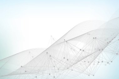 Büyük Veri Görselleştirme Arkaplanı. Modern fütüristik sanal arkaplan. Bilim ağı şablonu, noktaları ve çizgileri birleştiriyor. Genel ağ bağlantısı .