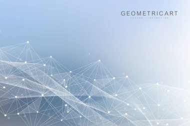 Altıgen soyut arkaplan. Büyük Veri Görselleştirme. Genel ağ bağlantısı. Tıp, teknoloji, bilim geçmişi. Vektör illüstrasyonu