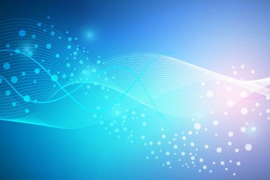 Yapı molekülü ve iletişim. DNA, atom, nöronlar. Tasarımınız için bilimsel bir kavram. Noktalarla birleştirilmiş çizgiler. Tıp, teknoloji, kimya, bilim geçmişi. Vektör illüstrasyonu.