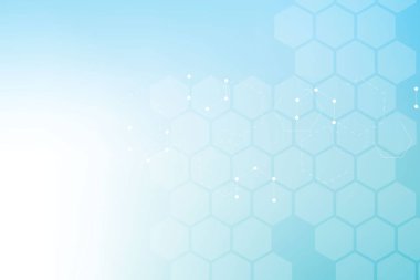 Altıgen soyut arkaplan. Büyük Veri Görselleştirme. Genel ağ bağlantısı. Tıp, teknoloji, bilim geçmişi. Vektör illüstrasyonu.