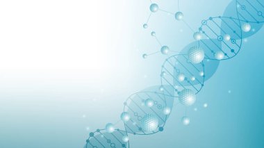 Yapı molekülü ve iletişim. DNA, atom, nöronlar. Tasarımınız için bilimsel bir kavram. Noktalarla birleştirilmiş çizgiler. Tıbbi, teknoloji, kimya, bilim geçmişi illüstrasyonu