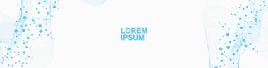 Yapı molekülü ve iletişim DNA, atom, nöronlar. Tasarımın için bilim konsepti. Noktalarla birleştirilmiş çizgiler. Tıp, teknoloji, kimya, bilim geçmişi. resimleme