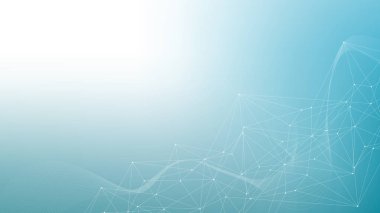 Bağlı çizgi ve noktalarla Geometrik soyut arkaplan. Yapı molekülü ve iletişim. Büyük Veri Görselleştirme. Tıp, teknoloji, bilim geçmişi. Vektör illüstrasyonu