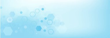 Sağlık hizmetleri ya da altıgenli, çizgili ve noktalı tıbbi özgeçmiş. Bilimsel yenilik bayrağı şablon konsepti. Biyoloji ve farmasötik teknoloji geçmişi. resimleme