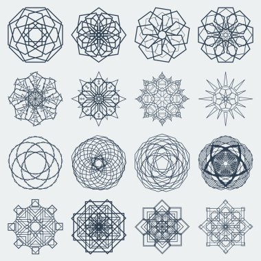 On altı yuvarlak mandalalar vektör