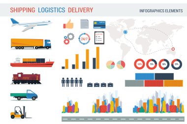 Infographic için lojistik öğeleri