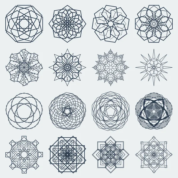 On altı yuvarlak mandalalar vektör