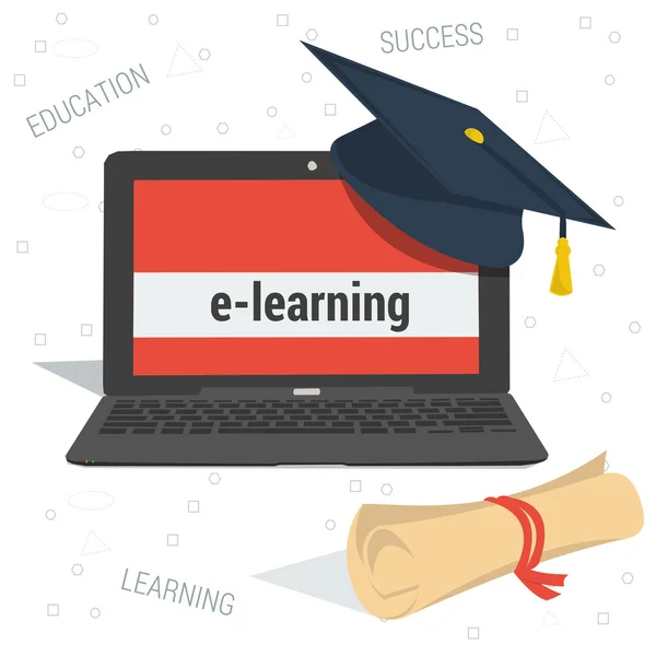 Konzept E-Learning-Ausbildung — Stockvektor