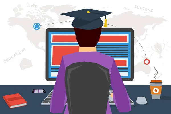 DISTANCE EDUCATION EN LIGNE — Image vectorielle