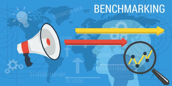 Benchmarking zum unternehmerischen Hintergrund — Stockvektor