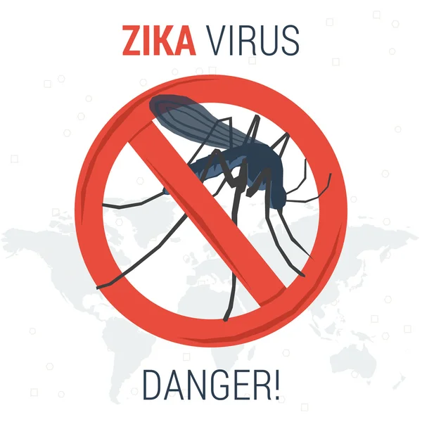 Zika virus infografía icono peligro — Vector de stock